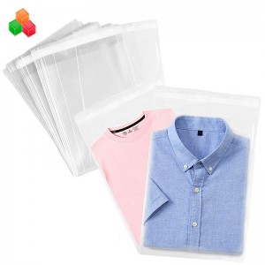 потребителски силен прозрачен самозалепващ се запечатване пластмасова торбичка за опаковки за дрехи opp пластмасови торбички за дрехи \/ тениска \/ закуска