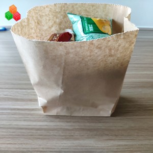 Горещи продажби OEM потребителски размер печат рециклирана екологична кафява крафт хартиена торбичка за пауза закуска занаятчийска опаковка подарък